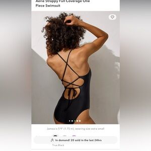 Aerie strappy one piece full coverage swim suit